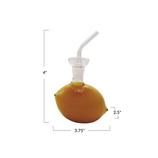 Hello Honey® 4-Ounce Glass Lemon Shaped Oil Cruet with Stopper, Yellow